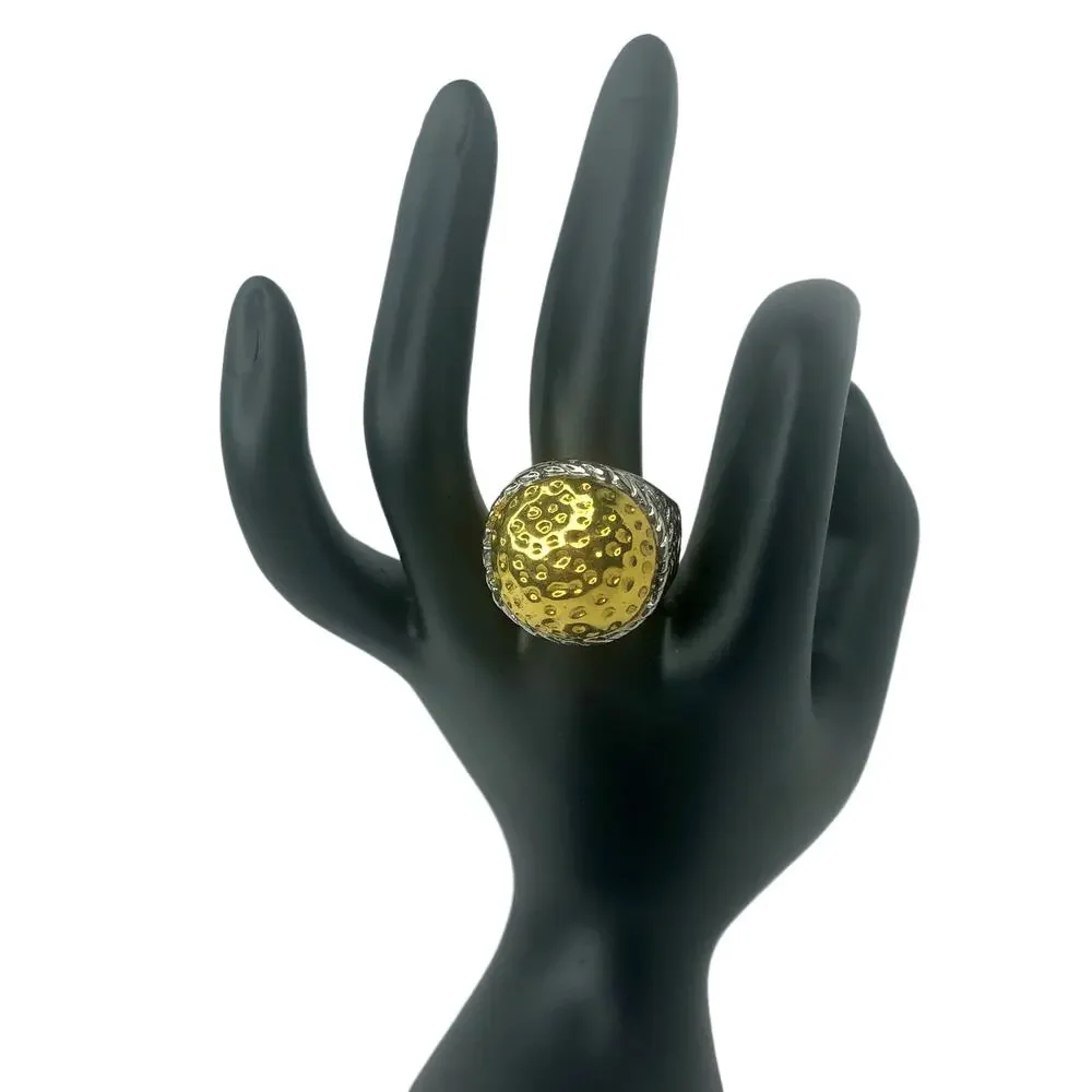 Silver and Gold Circle Ring - Size 8